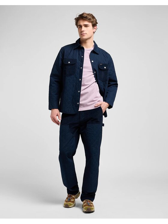 Lee Lee Kurtka przejściowa MIXED MEDIA OVERSHIRT Niebieski Regular Fit