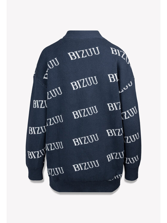 BIZUU BIZUU Kardigan KYLE LOGO OVERSIZED Niebieski Standard Fit