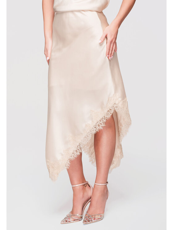 Ombre Ombre Spódnica midi OW-GL-E0003 Beżowy A-Line Fit