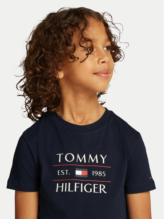 Tommy Hilfiger Tommy Hilfiger T-Shirt KB0KB09538 D Granatowy Regular Fit