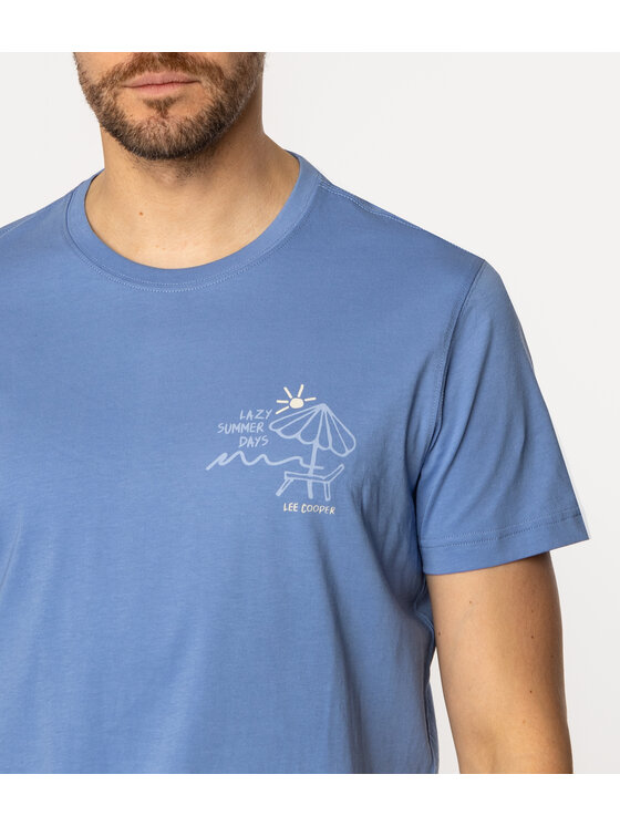 Lee Cooper Lee Cooper T-Shirt SUMMER 1145 Niebieski Regular Fit