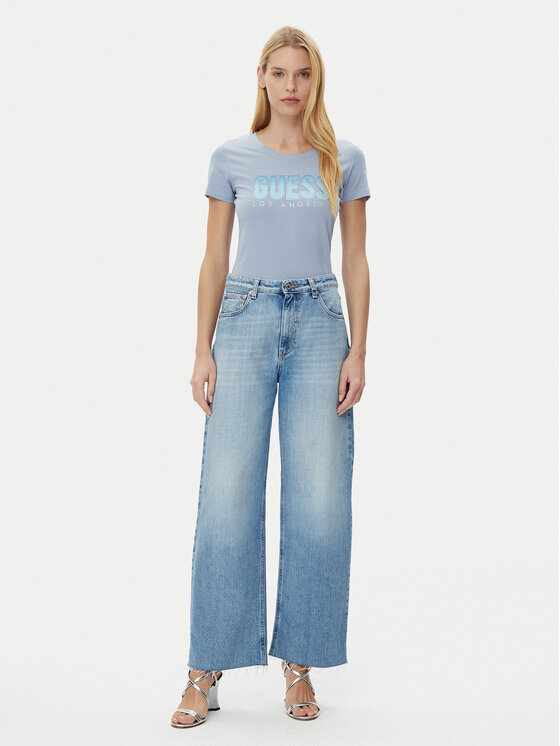 Guess Guess T-Shirt W5GI14 J1314 Niebieski Regular Fit
