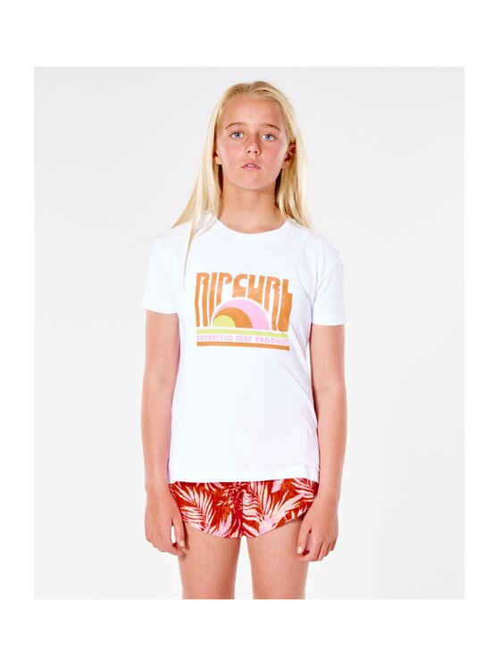 Rip Curl Rip Curl T-Shirt Surf Revival Tee - Girl Biały Regular Fit