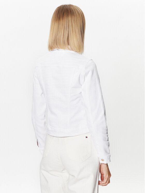 Tommy Hilfiger Tommy Hilfiger Τζιν μπουφάν WW0WW38108 Λευκό Slim Fit