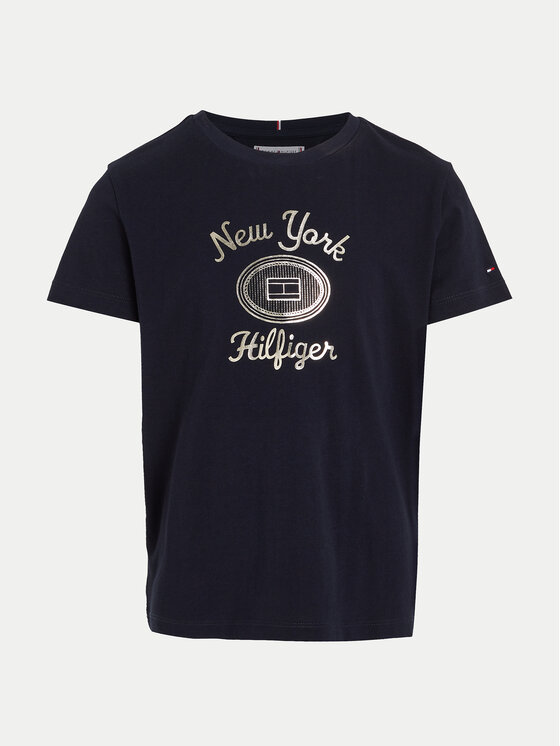 Tommy Hilfiger Tommy Hilfiger T-Shirt KG0KG08007 Granatowy Regular Fit