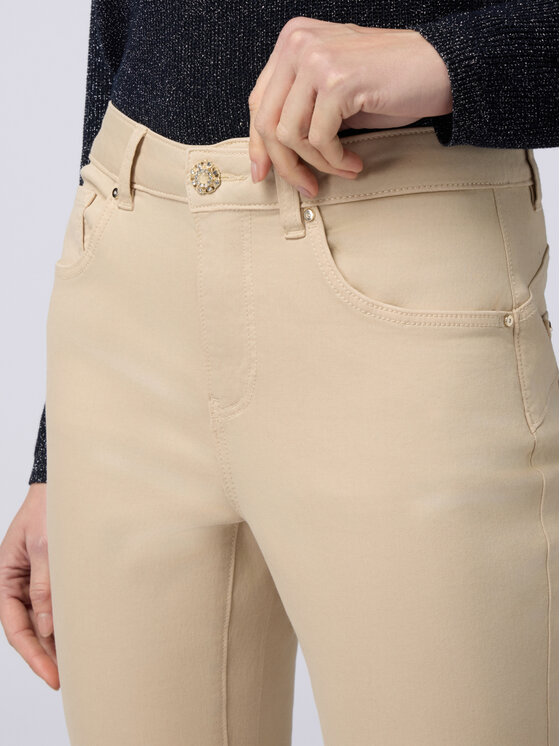 Oltre Oltre Spodnie materiałowe P784R008237N002 Écru Skin Fit