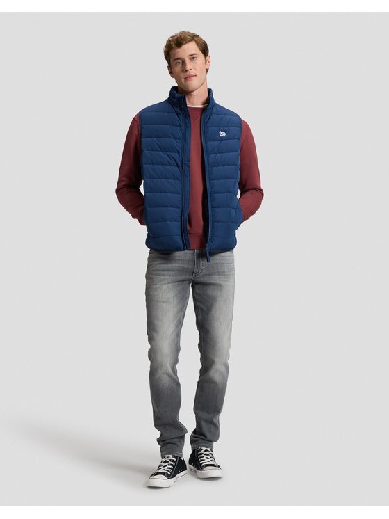 Lee Lee Kurtka puchowa STAND COLLAR PUFFER VEST Niebieski Regular Fit