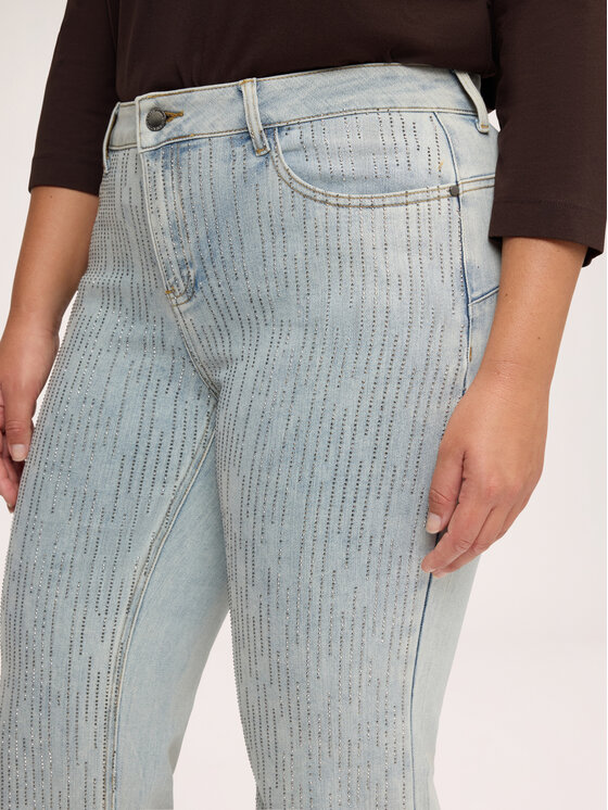 Fiorella Rubino Fiorella Rubino Jeansy P40NT005465N004 Turkusowy Flare Fit