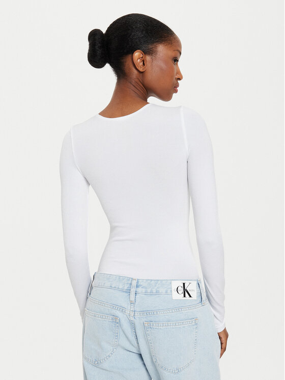Wolford Wolford Боди Berlin 75087 Бял Slim Fit