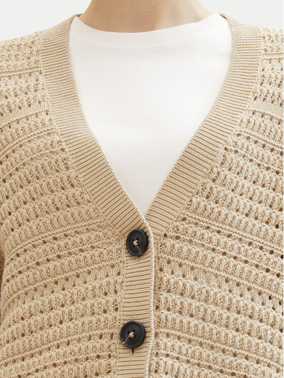Tom Tailor Tom Tailor Kardigán 1041213 Béžová Loose Fit