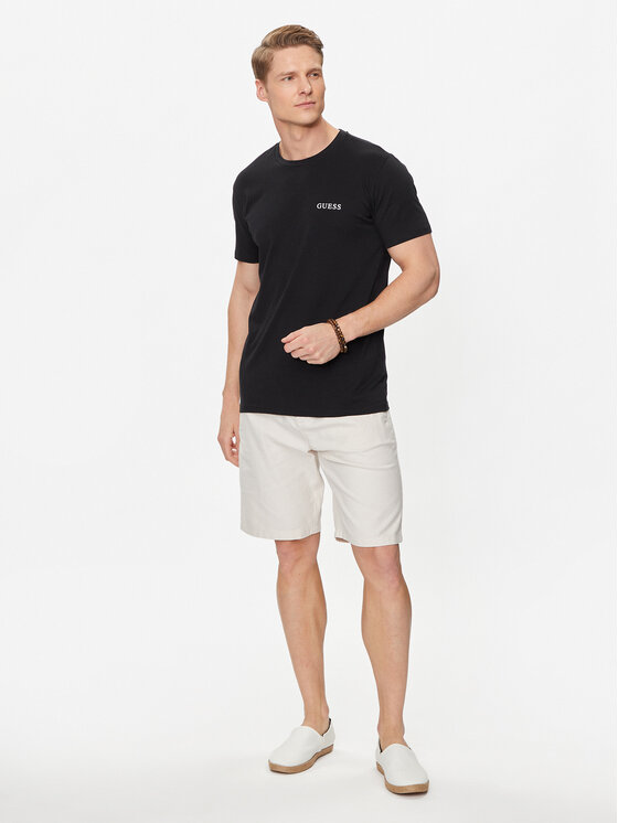 Guess Guess Szorty materiałowe Mick M4GD02 WFBXA Écru Regular Fit