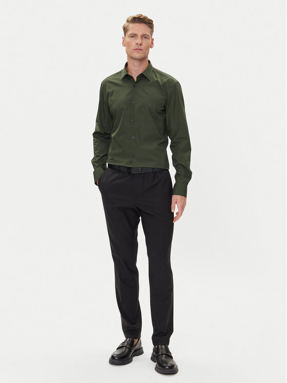 HUGO HUGO Marškiniai Kenno 50289499 Žalia Slim Fit