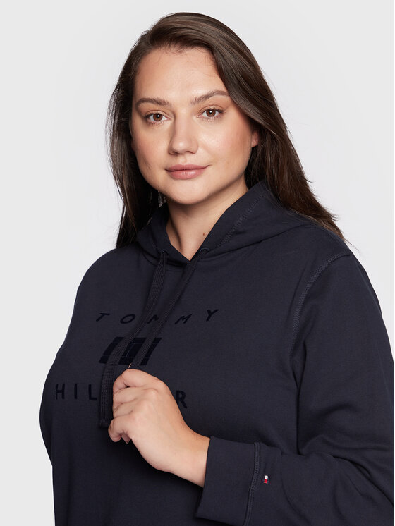 Felpa Flock Logo WW0WW32822 Blu scuro Regular Fit