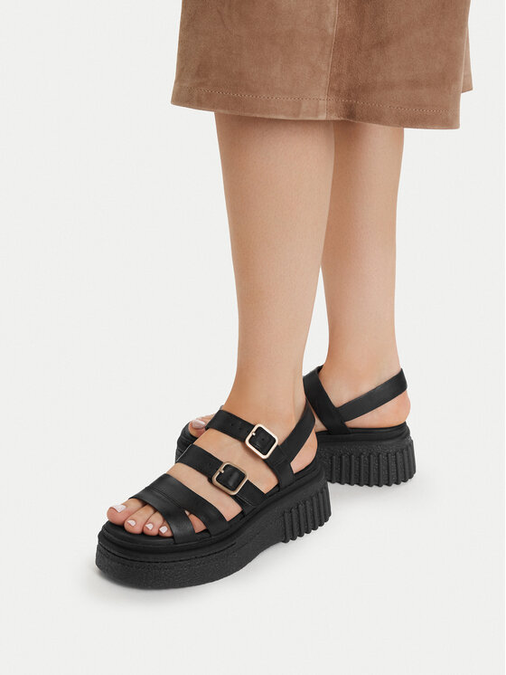 Clarks Sandale Evamar Strap 26185888 Negru