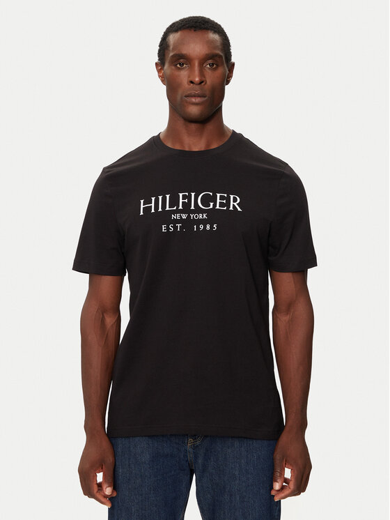 Tommy Hilfiger Tričko MW0MW36499 Čierna Regular Fit