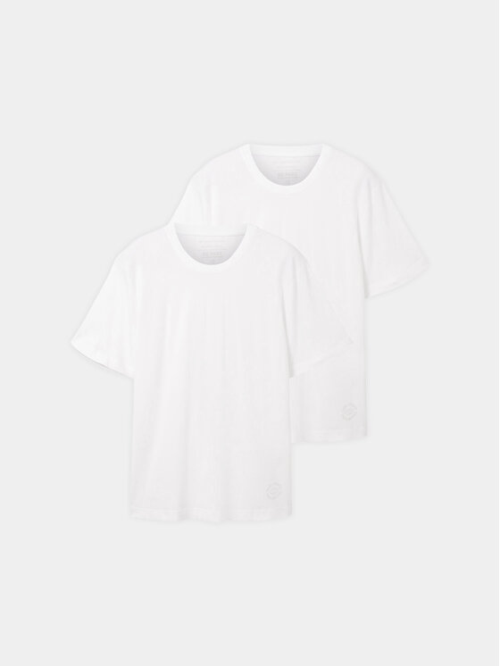 Tom Tailor Tom Tailor Комплект тениски 1037741 Бял Regular Fit