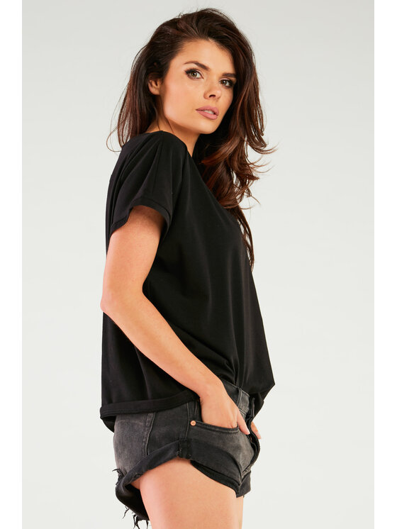Infinite You Infinite You Bluzka M267 Czarny Basic Fit