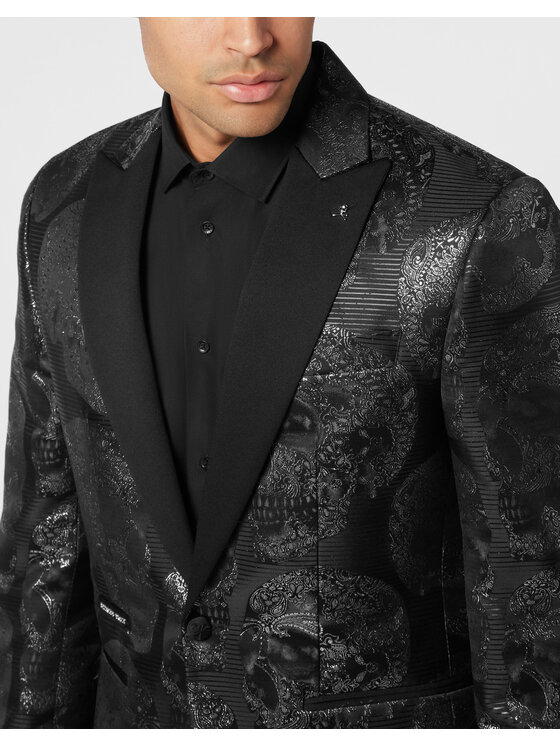 PHILIPP PLEIN PHILIPP PLEIN Marynarka 26103 Czarny Fitted Fit