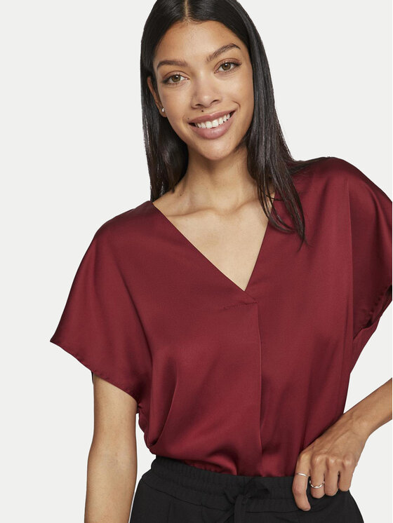 Vila Vila Majica Elliette 14089239 Tamnocrvena Regular Fit