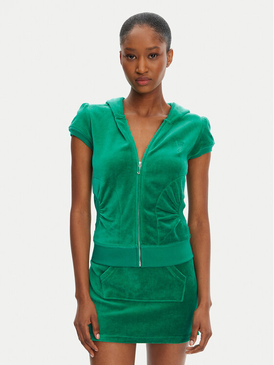 Juicy Couture Bluza Heritage JCGAS125021 Zielony Slim Fit