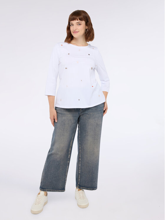 Fiorella Rubino Fiorella Rubino T-shirt G01GL008804N011 Bianco Regular Fit