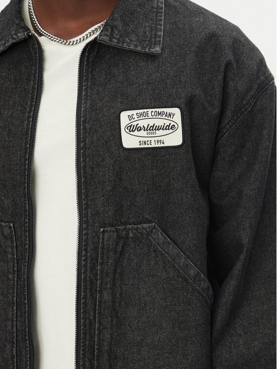 DC DC Džínsová bunda Pit Crew Jacket ADYJK03206 Čierna Boxy Fit