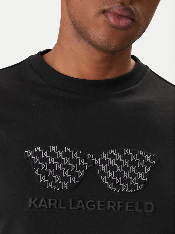 KARL LAGERFELD KARL LAGERFELD Póló 755070 561252 Fekete Regular Fit