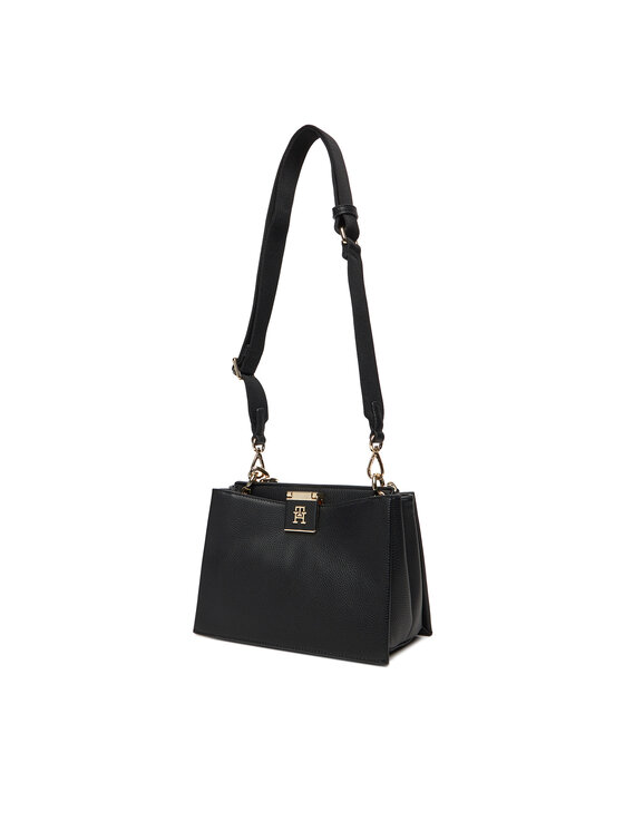 Tommy Hilfiger Tommy Hilfiger Дамска чанта Th Her Med Satchel AW0AW17722 Черен