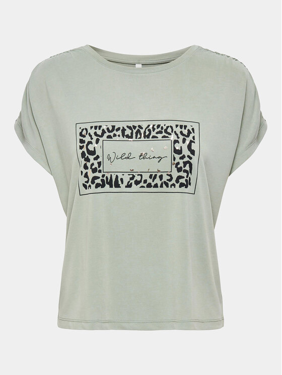 ONLY ONLY T-krekls Free 15293567 Zaļš Regular Fit