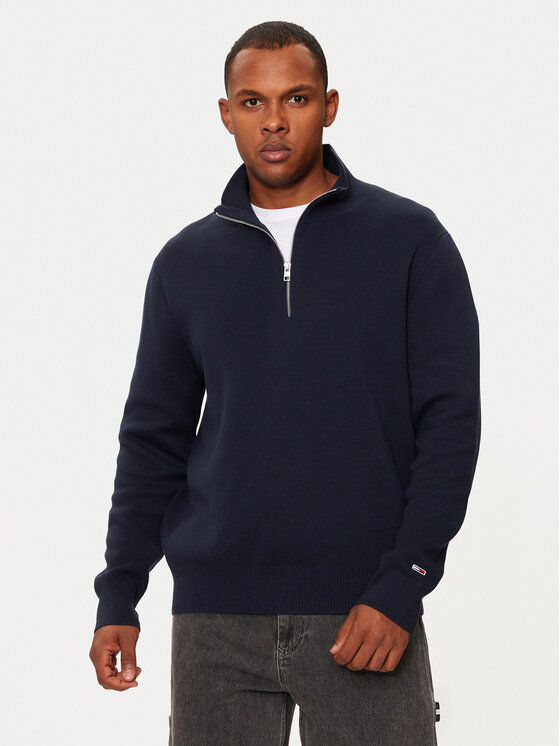 Tommy Jeans Sveter DM0DM20596 Tmavomodrá Regular Fit