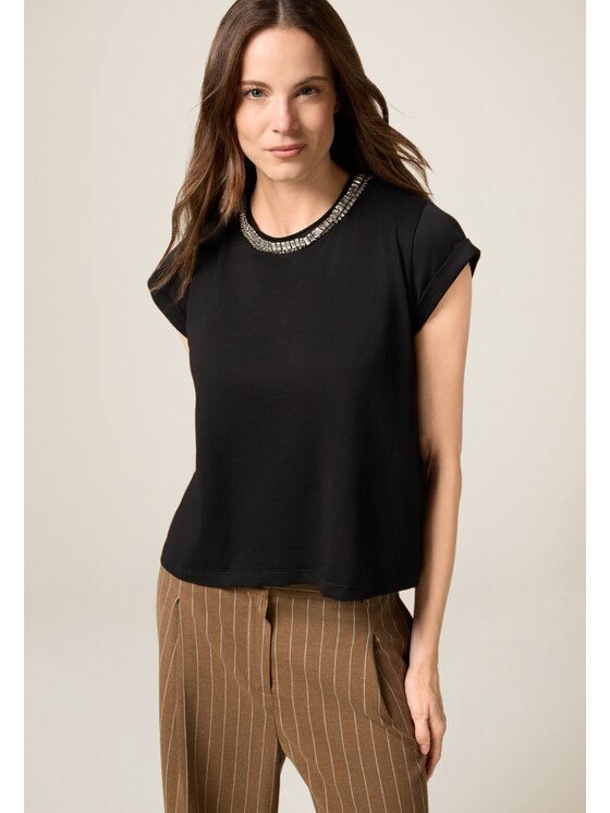 Oltre Oltre T-shirt G433J004250N033 Nero Slim Fit