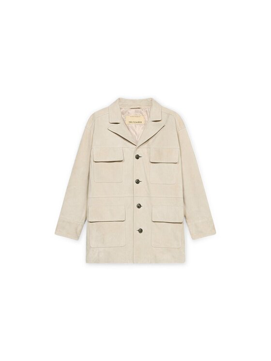 Trussardi Trussardi Kurtka skórzana R368A000737N002 Kremowy Regular Fit