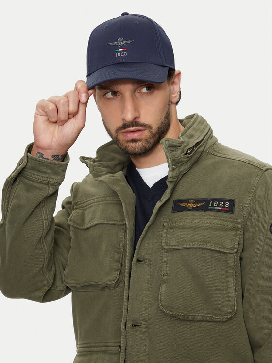 Aeronautica Militare Cepure ar nagu Cappellino 242HA1179CT2848 Tumši zils