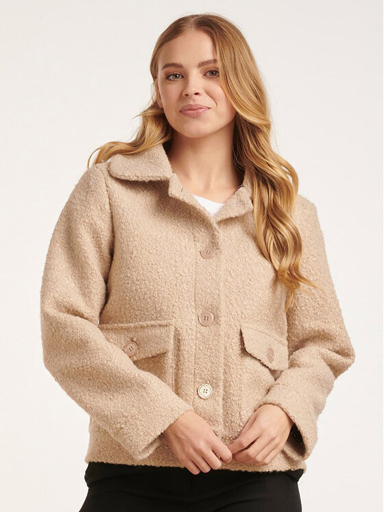 Smashed Lemon Smashed Lemon Kurtka damska 24708 Beżowy Relaxed Fit