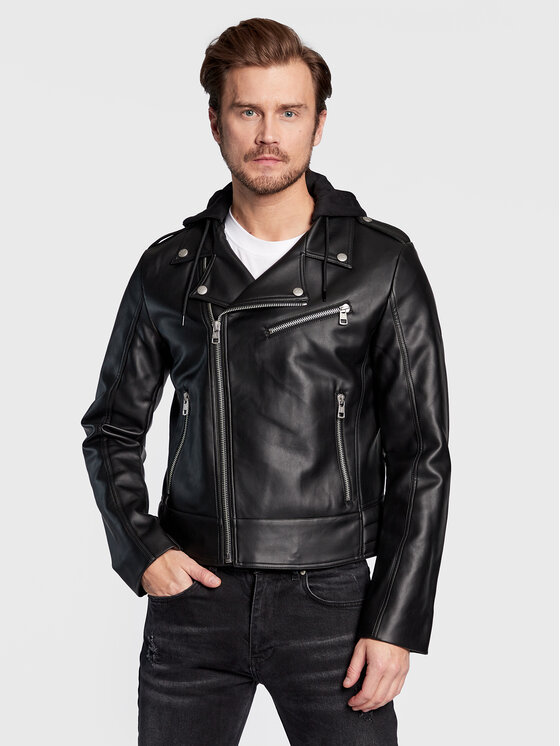 Calvin Klein Jeans Calvin Klein Jeans Műbőr dzseki J30J322301 Fekete Regular Fit