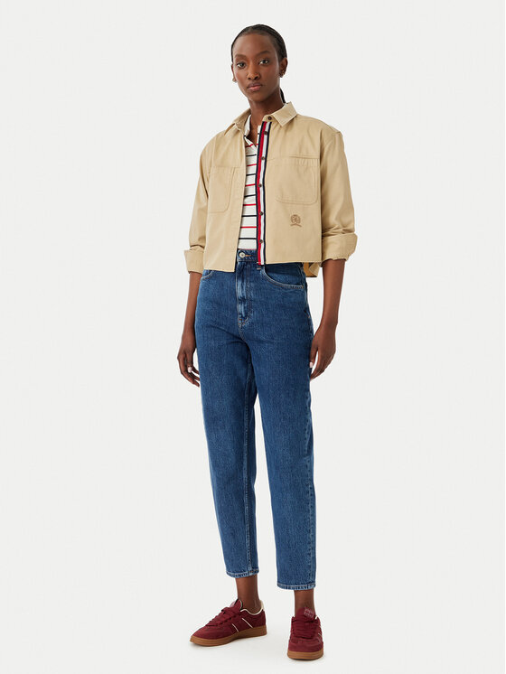 Tommy Jeans Tommy Jeans Camicia DW0DW22942 Beige Cropped Fit