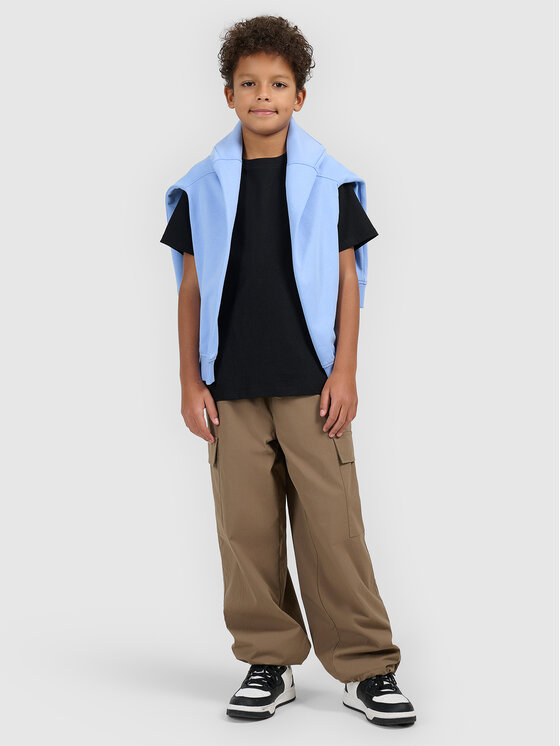 4F 4F T-Shirt BASIC+ Czarny Oversize