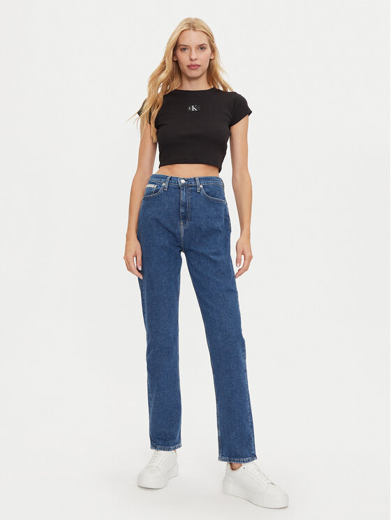 Calvin Klein Jeans Calvin Klein Jeans Jeans hlače Authentic J20J224006 Mornarsko modra Straight Fit