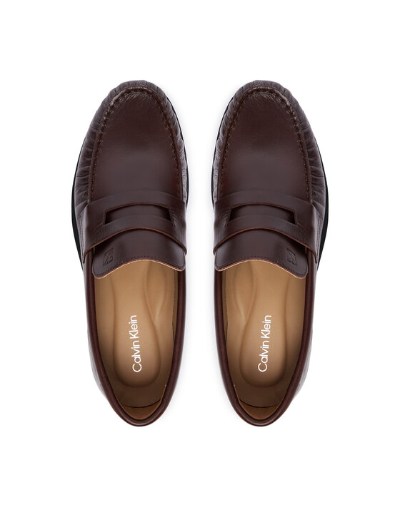 Calvin Klein Calvin Klein Loaferice Ess Rubber Loafer Wr Pol Lth HM0HM02171 Tamno smeđa