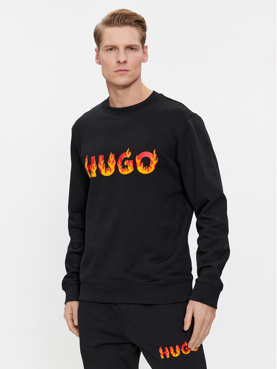 HUGO Hugo Majica dugih rukava Ditmo 50504813 Crna Regular Fit