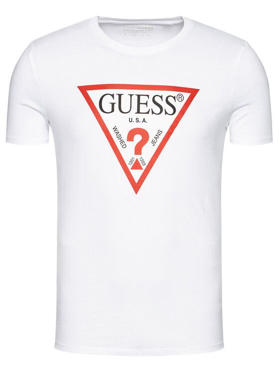 Guess Guess Tričko M0BI71 I3Z11 Biela Slim Fit