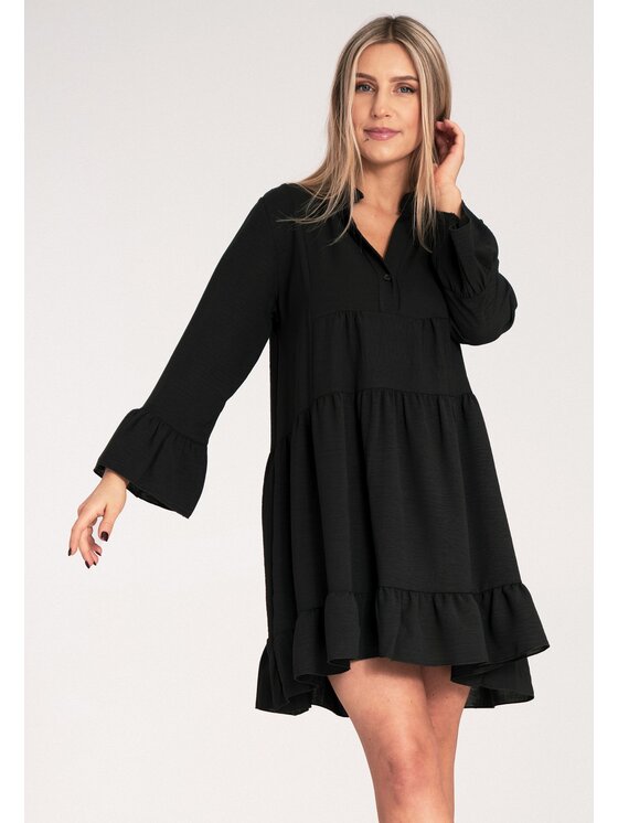 FIGL FIGL Vestito da giorno M1136 Nero A-Line Fit