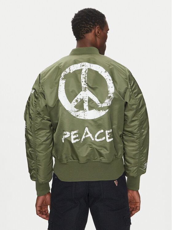 Alpha Industries Alpha Industries Μπόμπερ μπουφάν MA-1 Peace 156136 Πράσινο Regular Fit