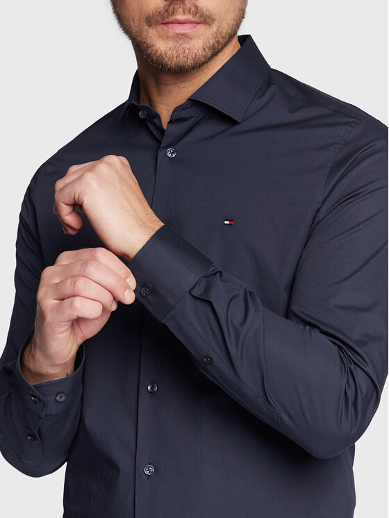 Tommy Hilfiger Tommy Hilfiger Košile MW0MW25040 Tmavomodrá Slim Fit