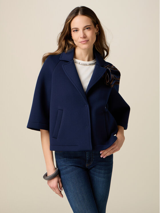 Oltre Oltre Giacca di transizione 8001J000240N034 Blu Boxy Fit