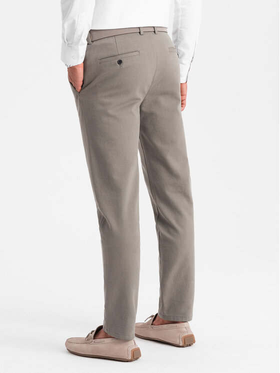Ombre Ombre Chino kalhoty OM-PACP-0188 Béžová Regular Fit