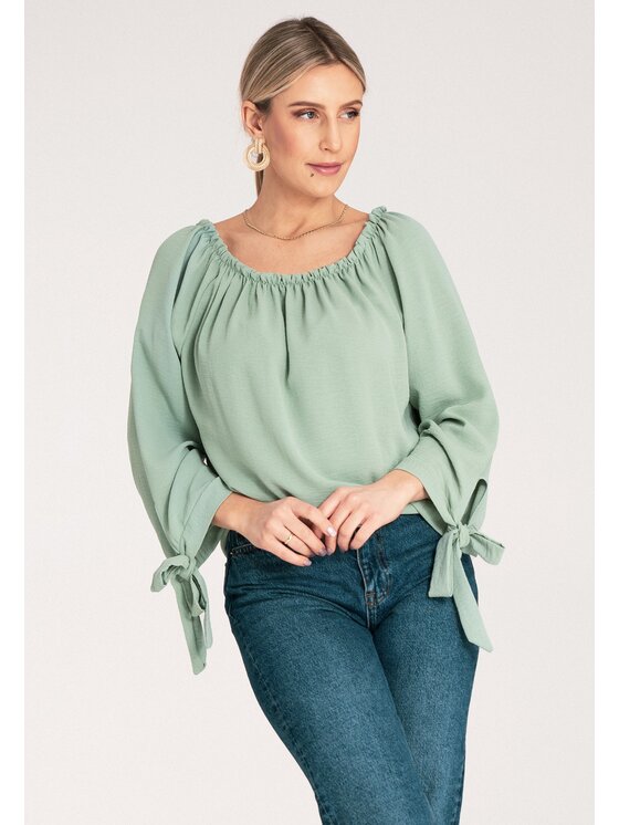 FIGL FIGL Bluzka M1133 Zielony Regular Fit