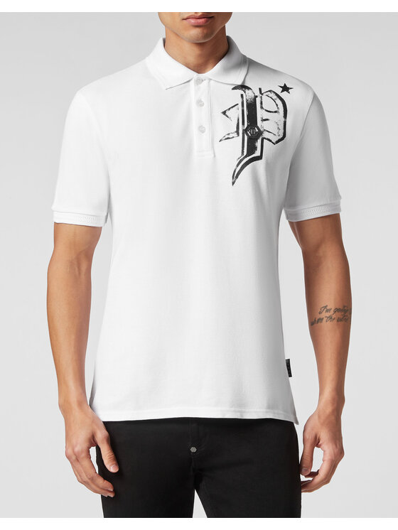 PHILIPP PLEIN PHILIPP PLEIN Polo 755 Biały Slim Fit