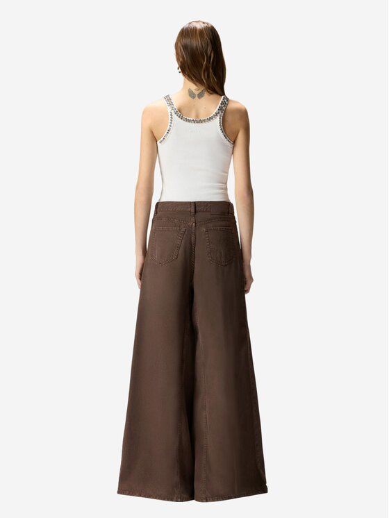 PINKO PINKO Τζιν WINONA WIDE LEG BULL SLEGATO Καφέ Regular Fit