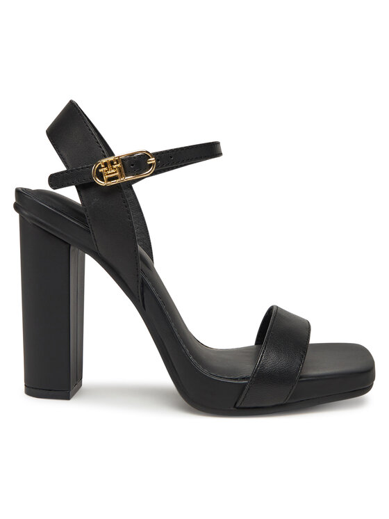 Sandale Tommy Hilfiger High Heel Leather Sandal FW0FW08534 Negru